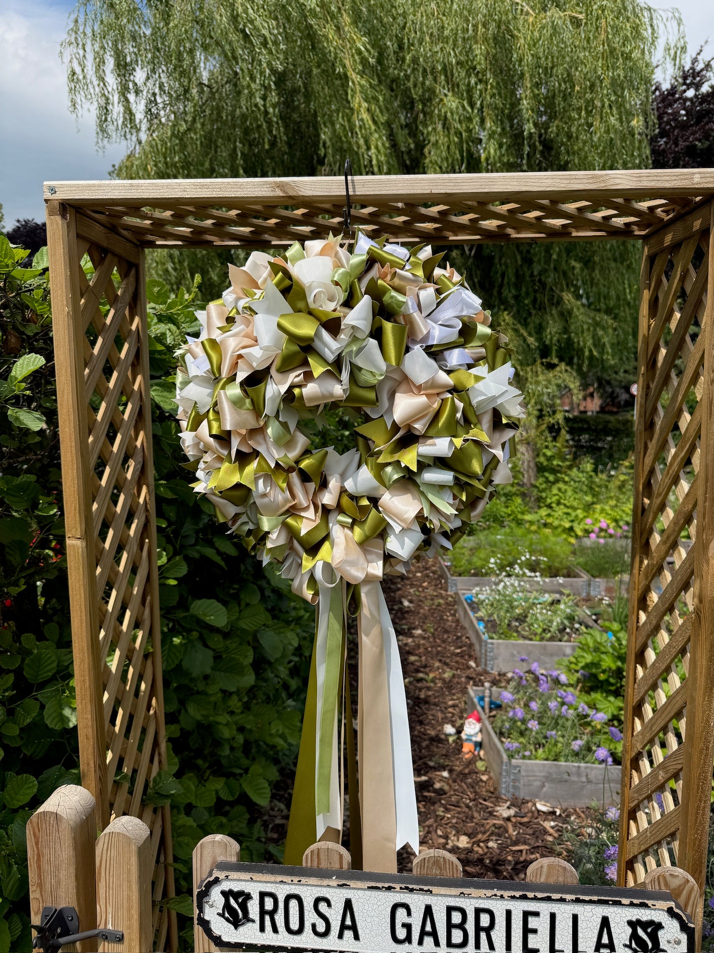 Ribbon Bow Wreath 50cm