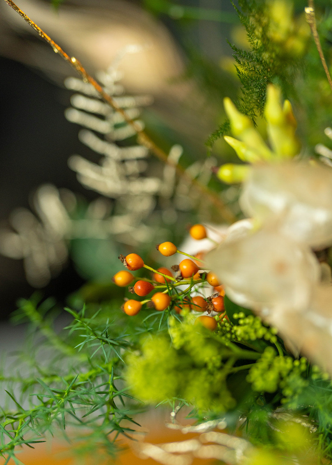 Christmas glass urn arrangement