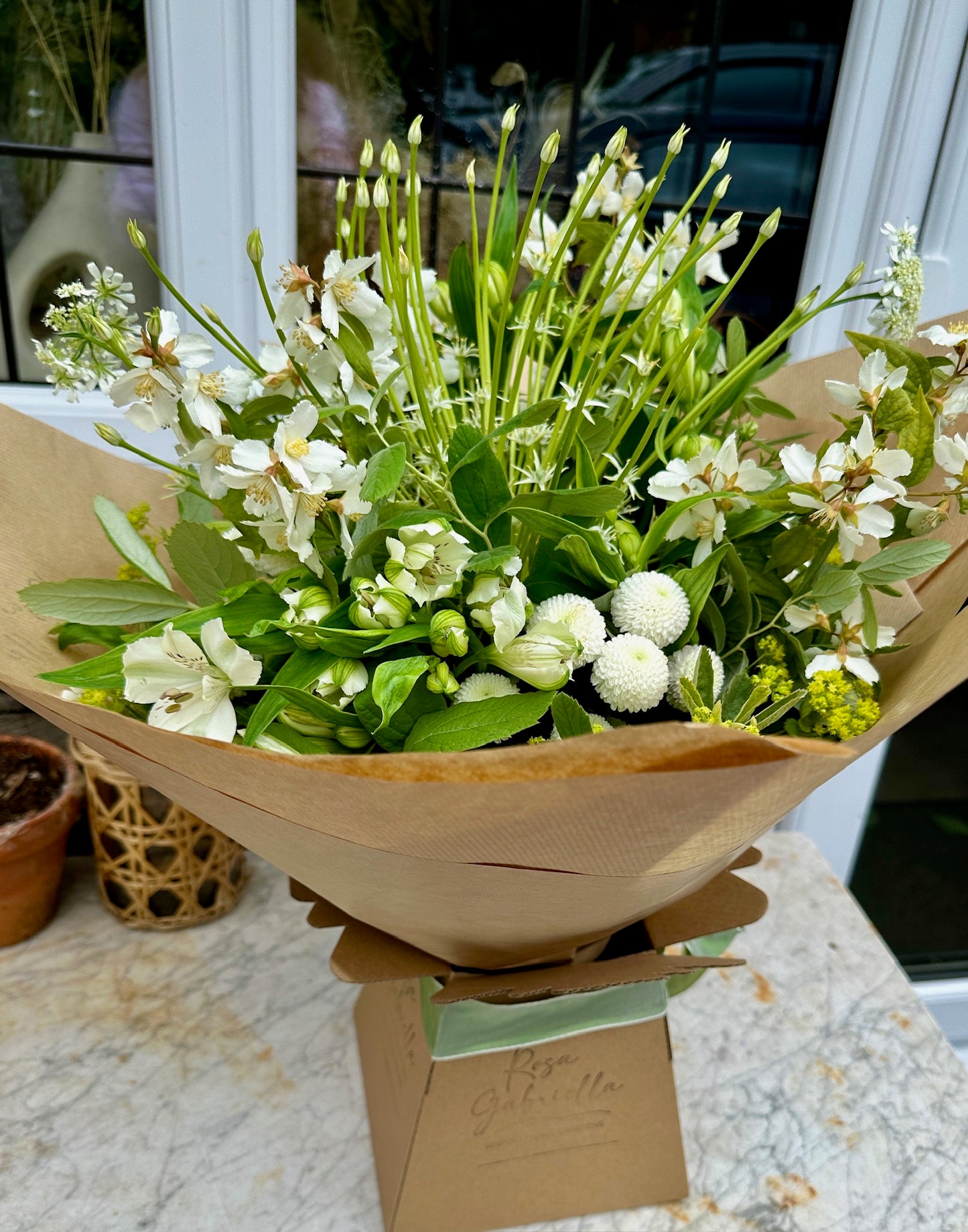 Classic White and Green Bouquet