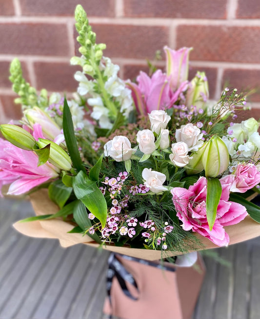 All the Pinks Hand Tied Bouquet