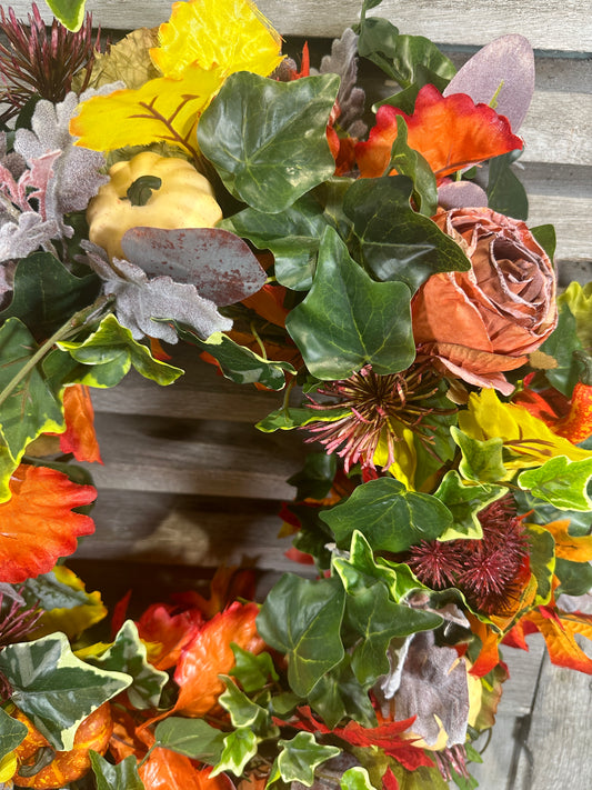 Artificial Autumnal Door Wreath