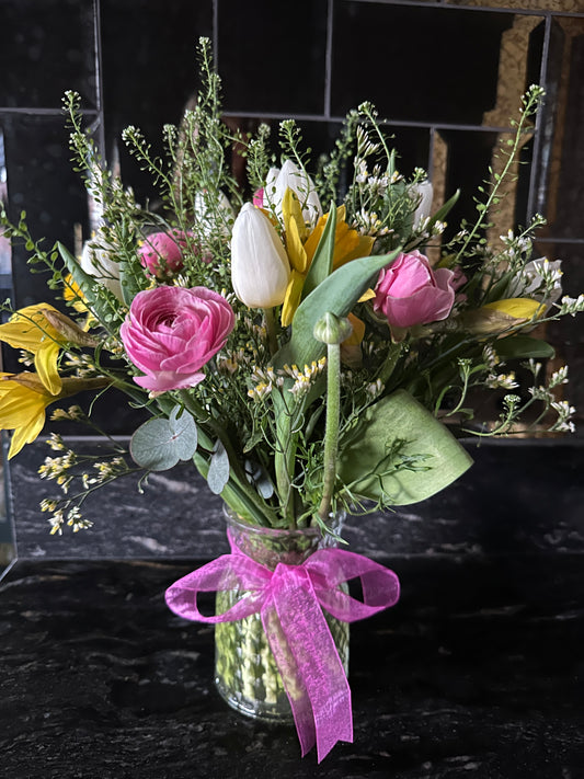 Mother’s Day posy in a vase