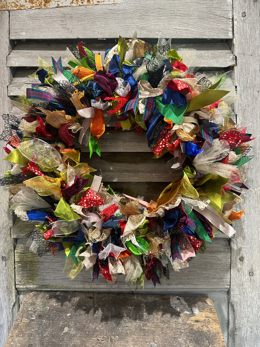 Multicoloured Ribbon Wreath