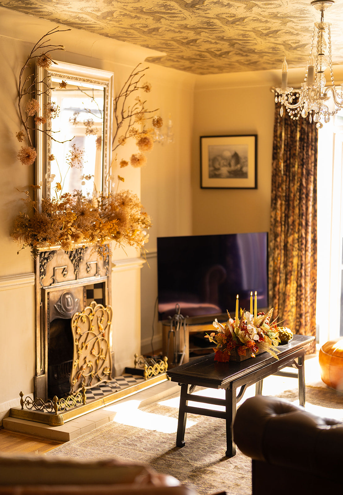 Christmas Candle Fresh Arrangement