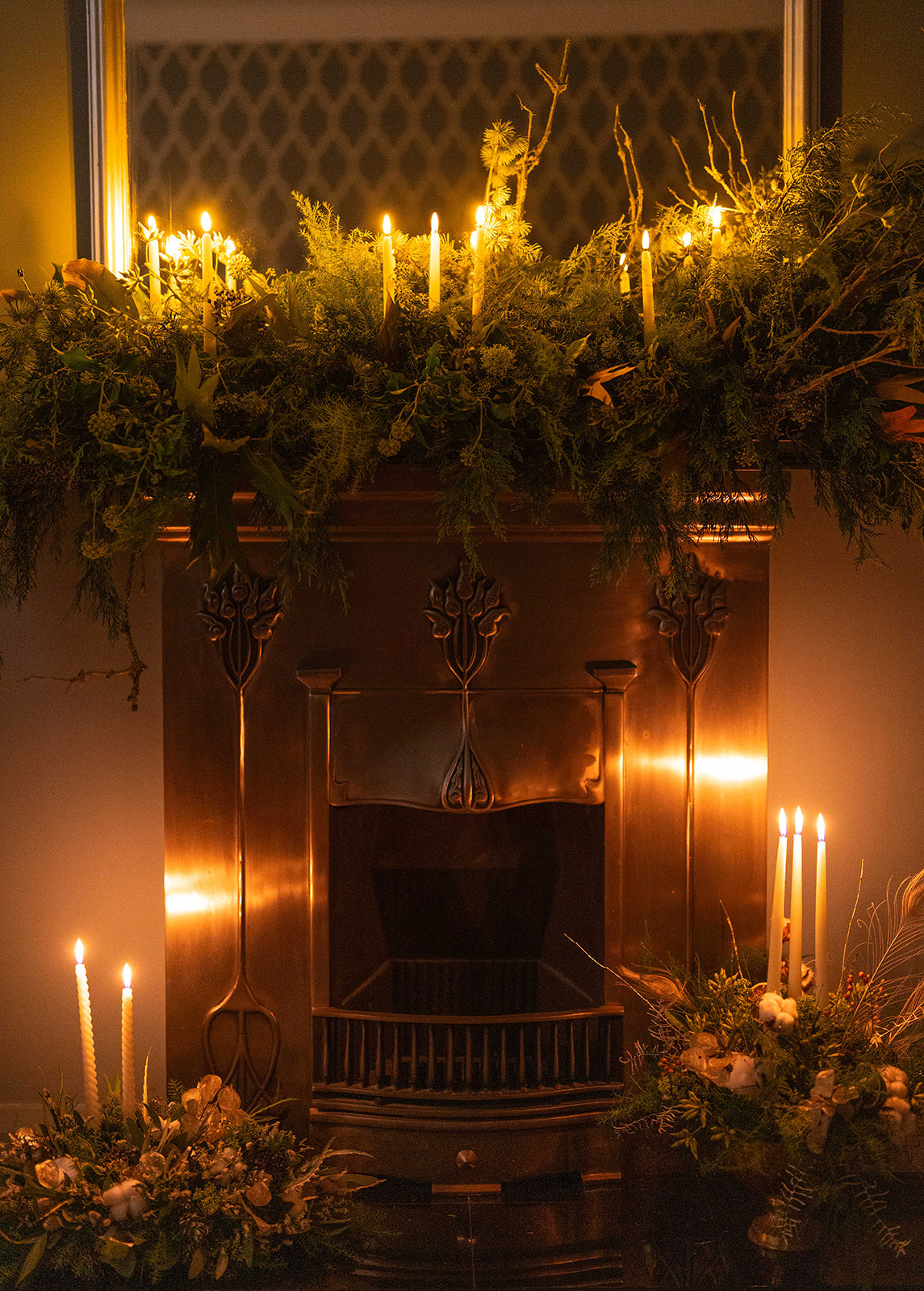 Christmas gold bowl arrangement