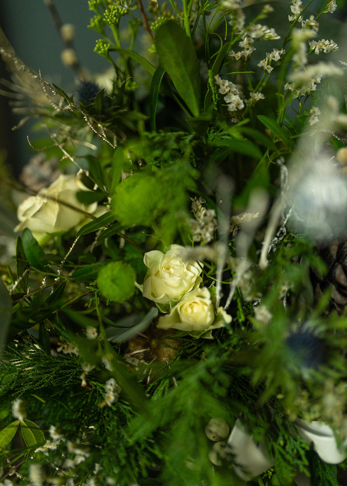 Christmas gold bowl arrangement