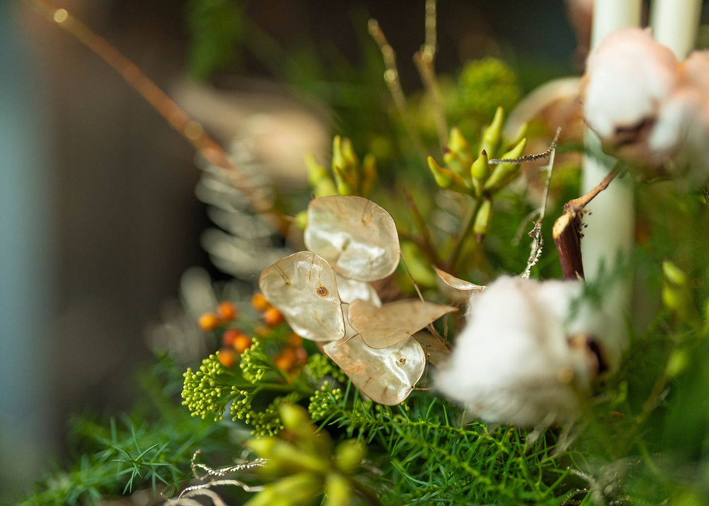 Christmas gold bowl arrangement